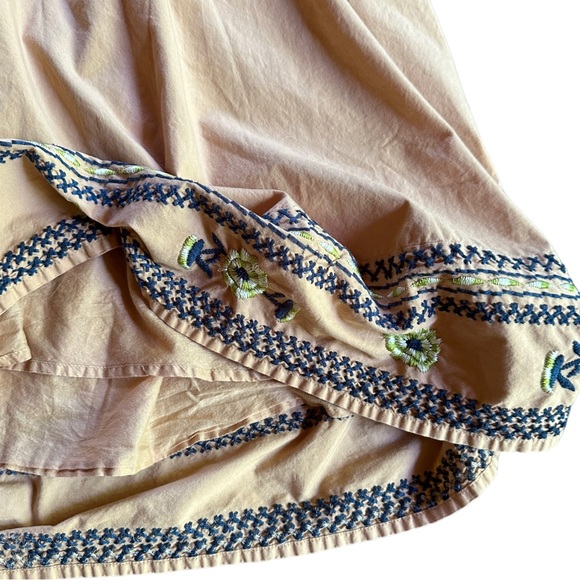 Old Navy Maternity Midi Skirt Embroidered Yellow Size Small Boho Cottage - Picture 5 of 6